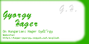 gyorgy hager business card